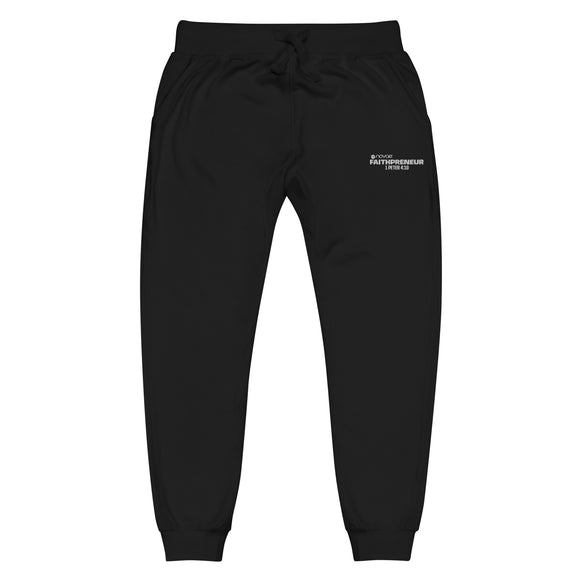 Faithpreneur Unisex Fleece Sweatpants (Embroidered) (White)