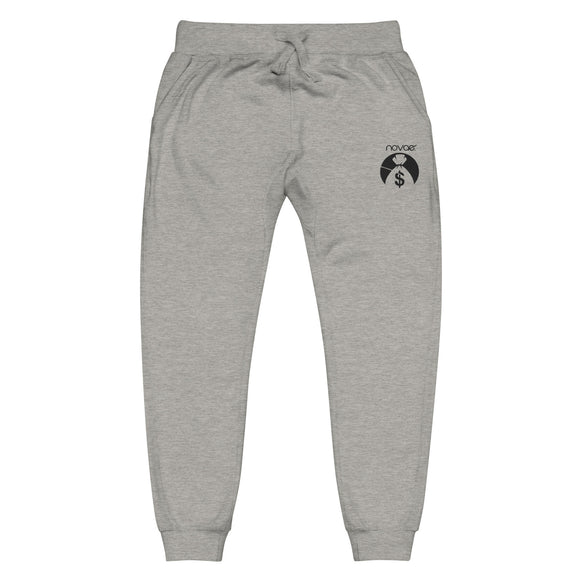 Novae Money Bag Unisex fleece sweatpants (Embroidered) (Black)