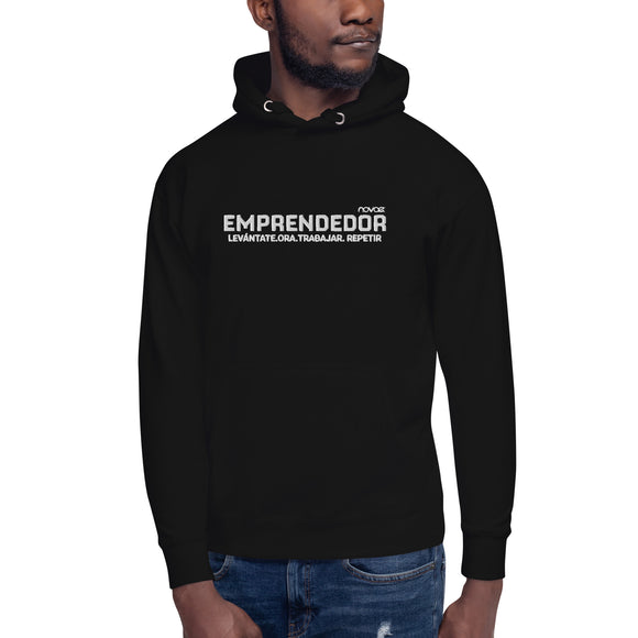 Emprendedor (Entrepreneur) + Unisex Hoodie (White) (Bordado)