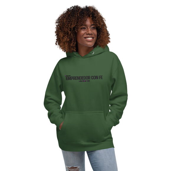 Emprendedor Con Fe (FAITHpreneur) Unisex Hoodie (Bordado) (Black) (EN ESPAÑOL)