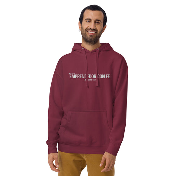 Emprendedor Con Fe (FAITHpreneur) Unisex Hoodie (Bordado) (White) (EN ESPAÑOL)