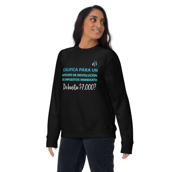 Tax Estimate En Espanol Unisex Premium Sweatshirt (Black)