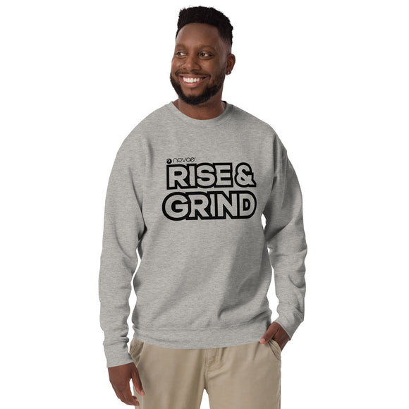 Rise and Grind Unisex Premium Sweatshirt (Black)