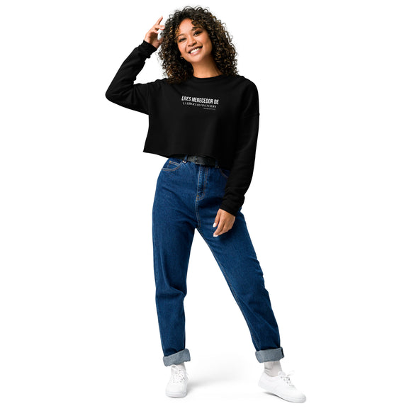 Persona detrás de mí Crop Sweatshirt (White)