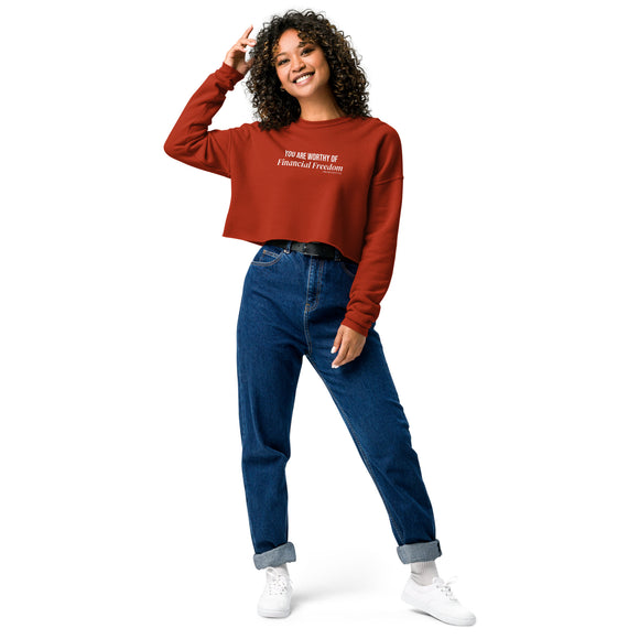 Person Behind Me Crop Sweatshirt (White)