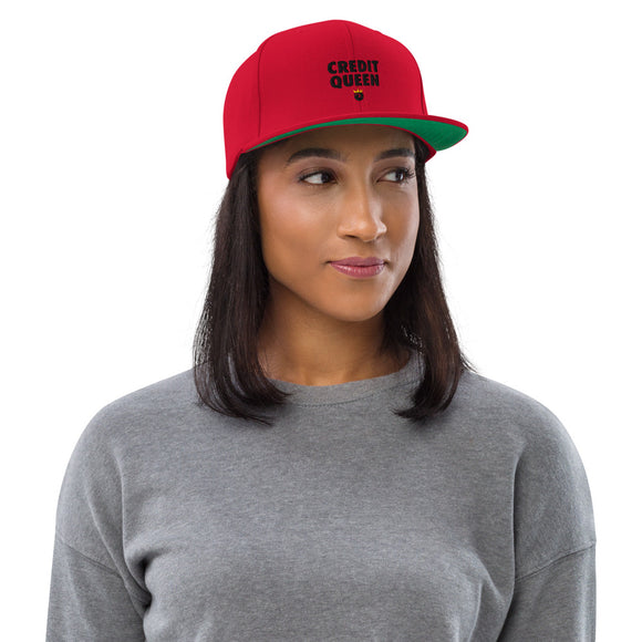 Credit Queen Snapback Hat (Black Letters)