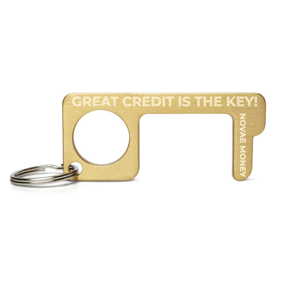 Great Credit Is The Key Engraved Brass Touch Tool