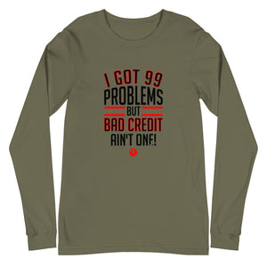 99 Problems Unisex Long Sleeve Tee (Red)