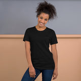 SHE. E.O. Embroidered Short-Sleeve Unisex T-Shirt