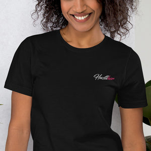 HustlHER Embroidered Short-Sleeve Unisex T-Shirt