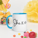 SHE. E. O. Mug with Color Inside