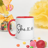 SHE. E. O. Mug with Color Inside