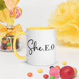 SHE. E. O. Mug with Color Inside